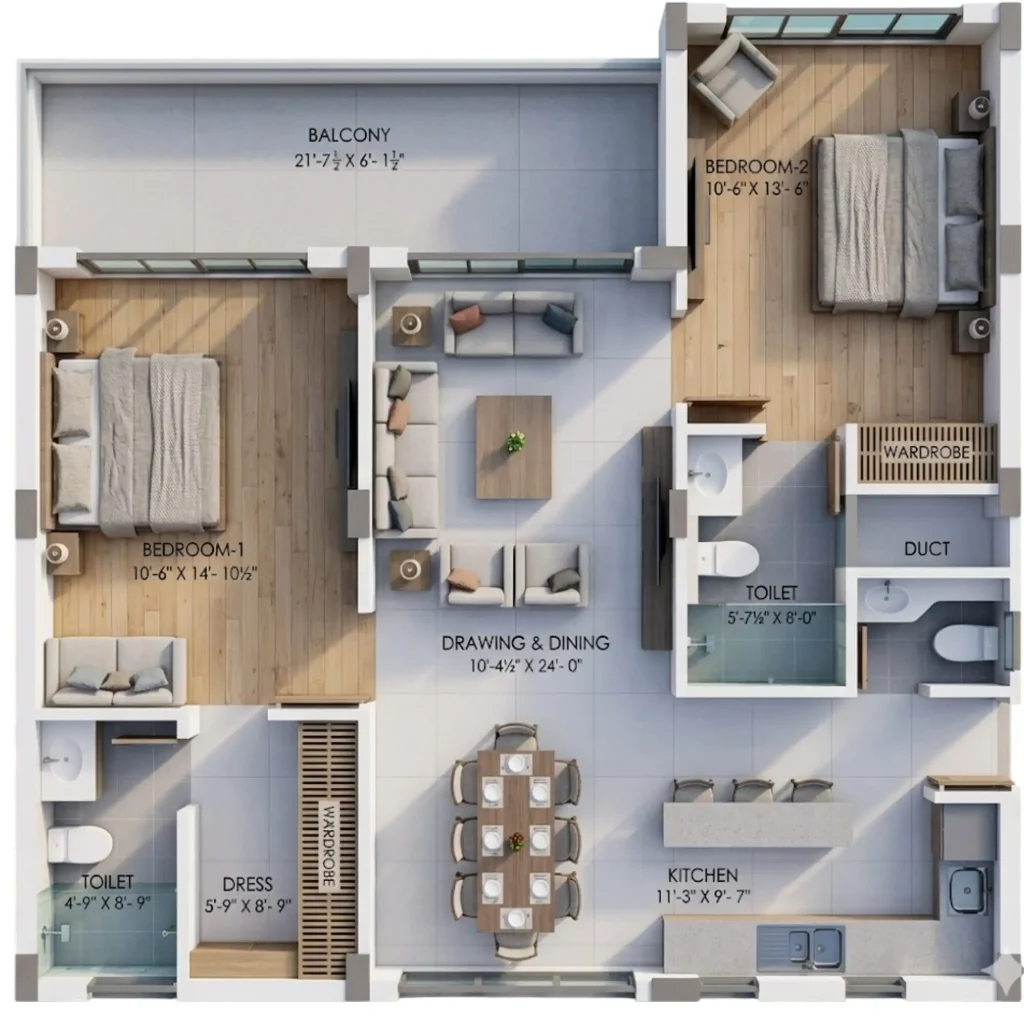Windermere 2 BHK Layout